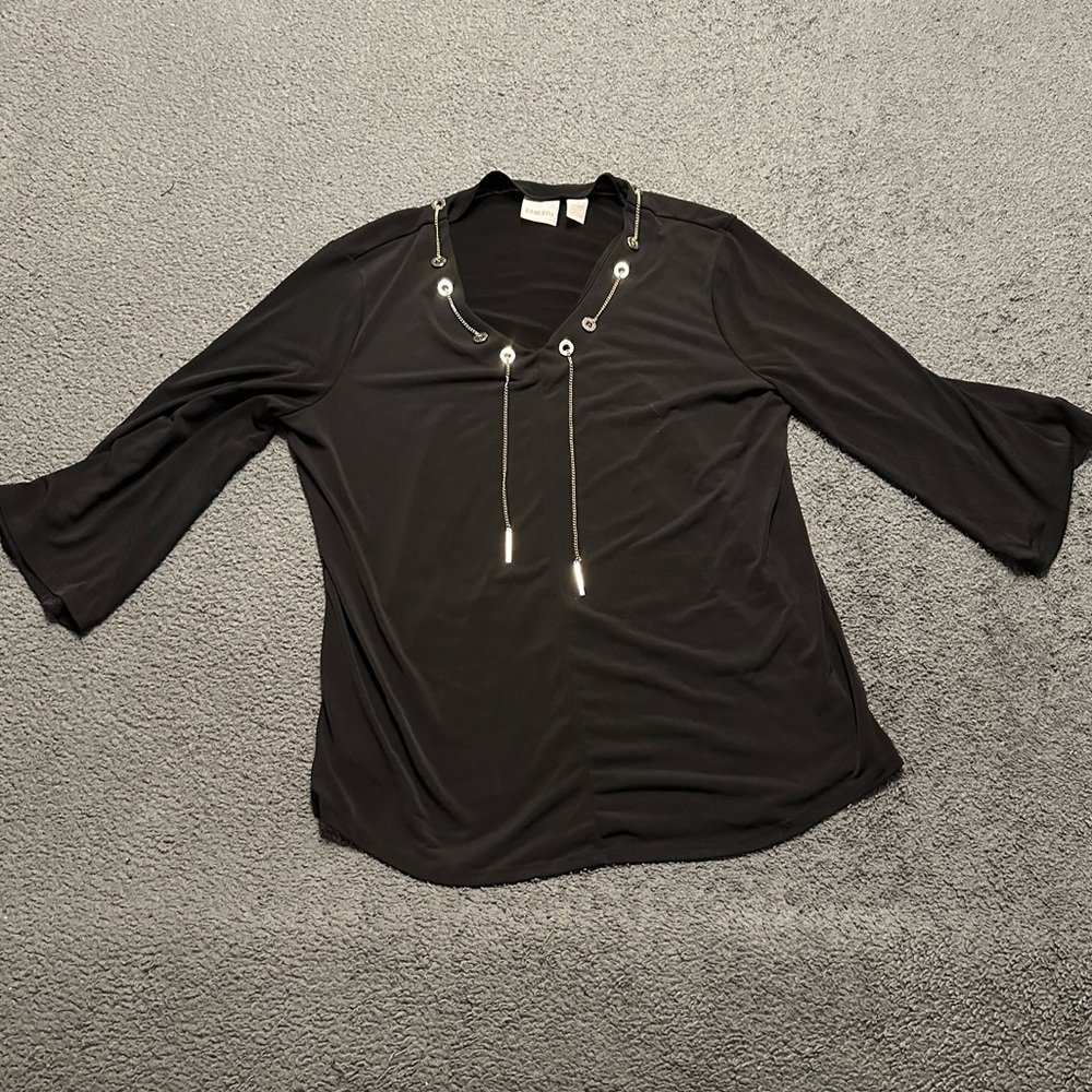 Black Chico’s Tunic Top Large/1